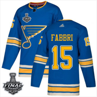 Blues #15 Robby Fabbri Blau Alternate 2019 Stanley Cup Final Stitched